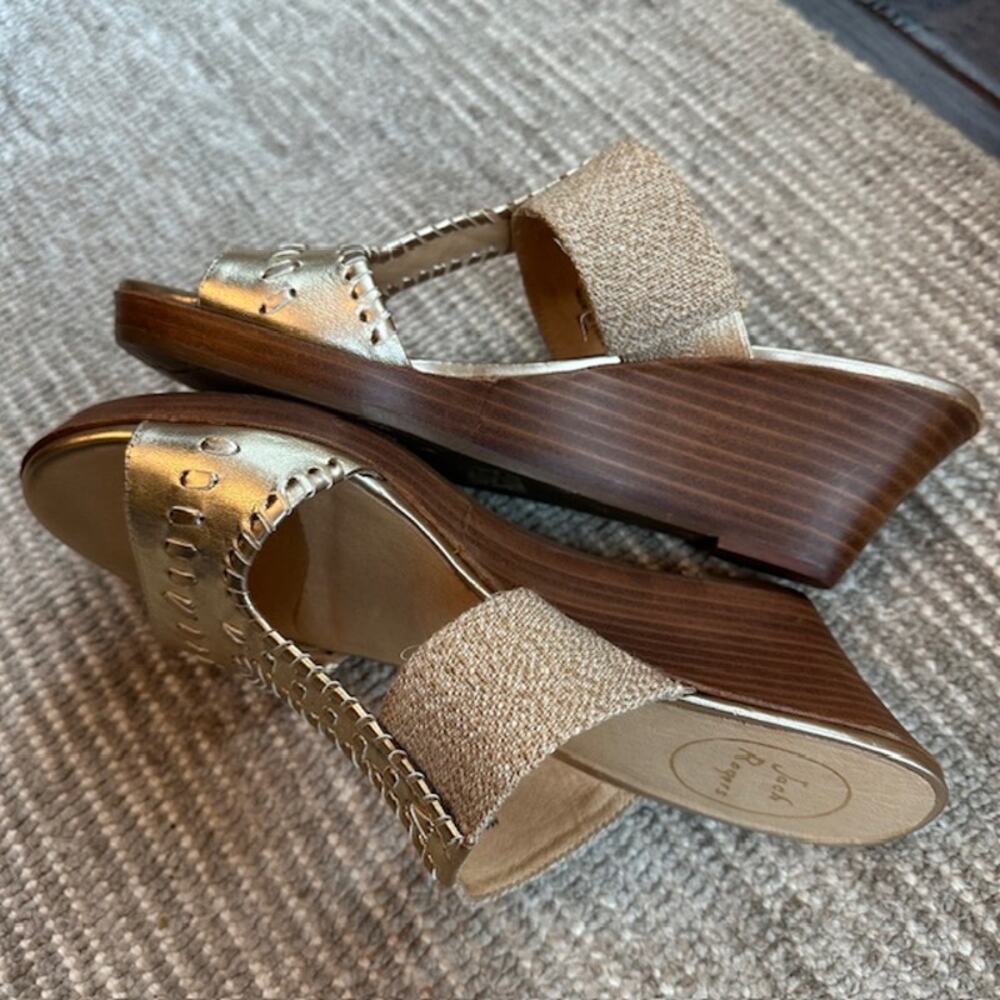 Jack Rogers Womens Nora Wedge Sandal Metallic Gold Size: 10M - Picture 5 of 12